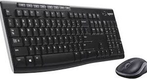 Logitech MK270 Wireless Keyboard and Mouse Combo for Windows, 2.4 GHz, 8 Multimedia Keys, PC, Laptop, Wireless Keyboard Compact Mouse Combo - Black